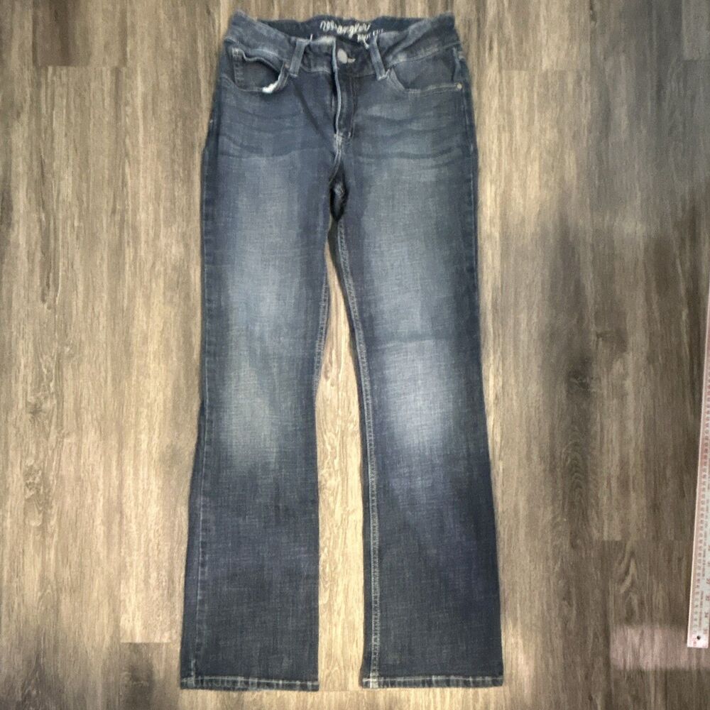 Wrangler 20X Mens Bootcut Jeans Dark Wash Blue Denim 5-Pocket Button Zip